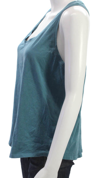 Lululemon Women Blue Scoop Neck Sleeveless Tank Solid Size S