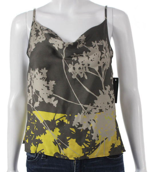 Theo Women Camisole Floral Cowl Neck Multicolor Rayon Sleeveless Size XS