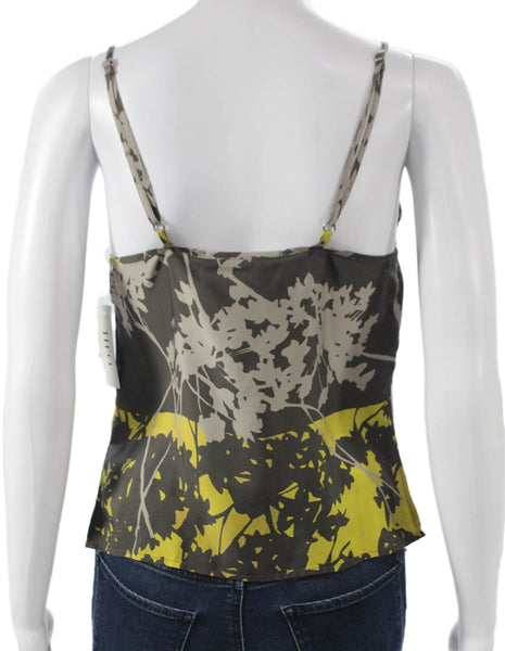 Theo Women Camisole Floral Cowl Neck Multicolor Rayon Sleeveless Size XS