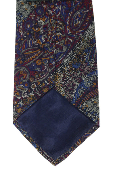 Designer Mens Silk Abstract Print Classic Tie Purple