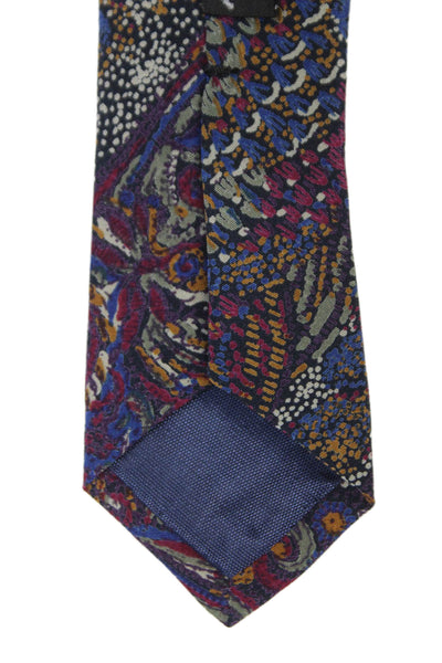Designer Mens Silk Abstract Print Classic Tie Purple