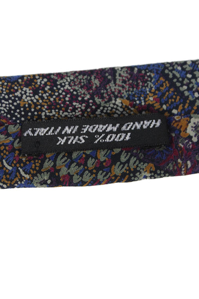 Designer Mens Silk Abstract Print Classic Tie Purple