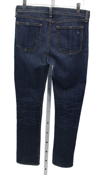 Rag & Bone Jean Womens Straight Blue Jeans Low Rise Button Size 28