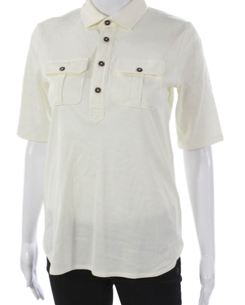 Polo Golf Ralph Lauren Women Basic Polo Collared Cotton Ivory Size XS