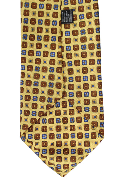 Designer Mens Geometric Print Classic Tie Yellow