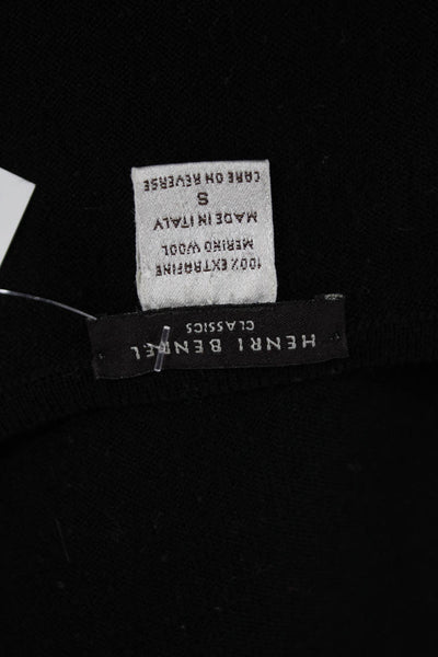 Henri Bendel Womens Black Merino Wool Crew Neck Sleeveless Basic Tank Size S
