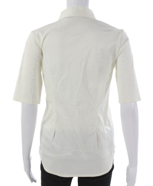 Polo Golf Ralph Lauren Women Basic Polo Collared Cotton Ivory Size XS