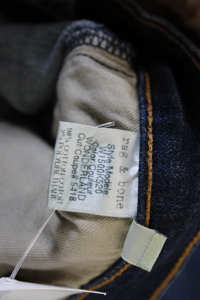Rag & Bone Jean Womens Straight Blue Jeans Low Rise Button Size 28