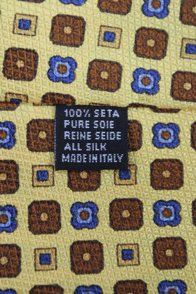 Designer Mens Geometric Print Classic Tie Yellow