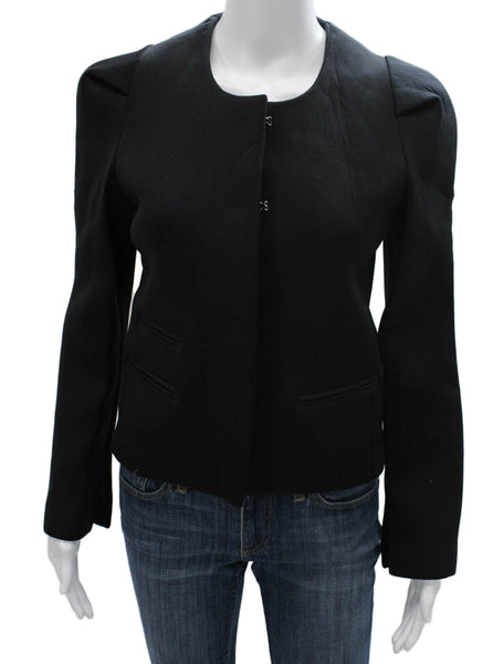 IRO Womens Basic Jacket Black Cotton Hook & Eye Long Sleeve Size 1