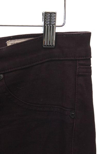 Rag & Bone Jean Women Purple Skinny Jeans Cotton Button Size 28