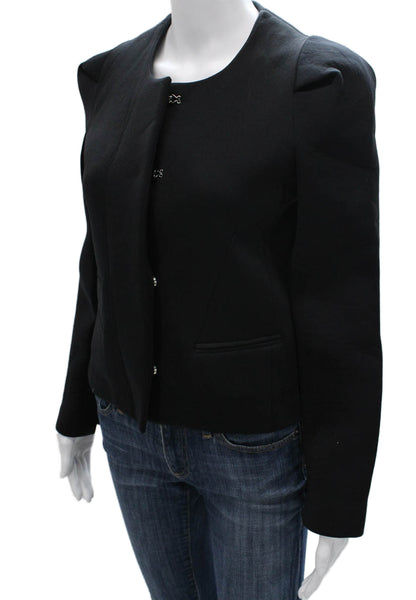 IRO Womens Basic Jacket Black Cotton Hook & Eye Long Sleeve Size 1