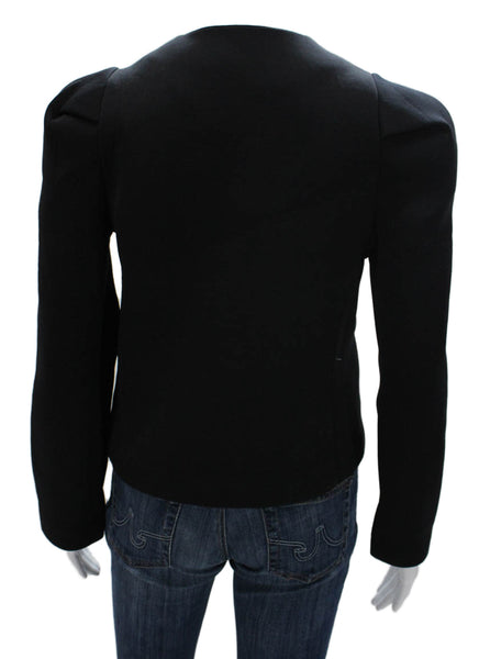 IRO Womens Basic Jacket Black Cotton Hook & Eye Long Sleeve Size 1