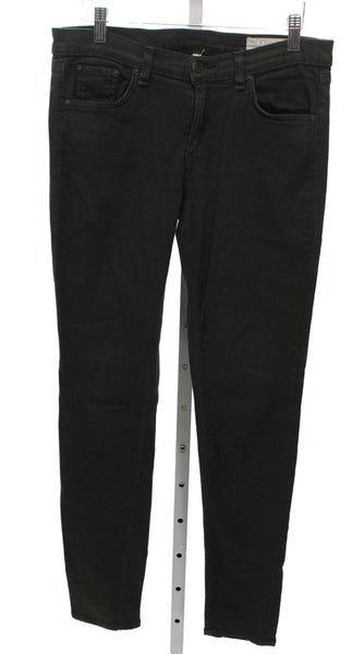 Rag & Bone Jean Womens Skinny Jeans Green Cotton Blend Mid Rise Size 28