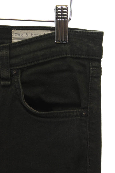 Rag & Bone Jean Womens Skinny Jeans Green Cotton Blend Mid Rise Size 28