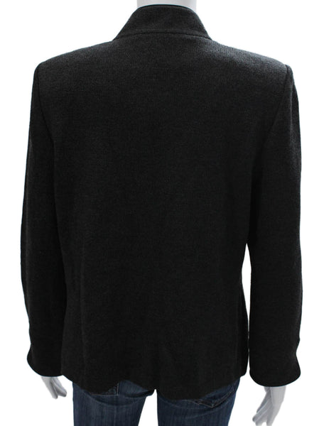 St. John Collection By Marie Gray Women Gray Wool Basic Jacket Zip Size 10
