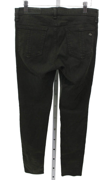 Rag & Bone Jean Womens Skinny Jeans Green Cotton Blend Mid Rise Size 28