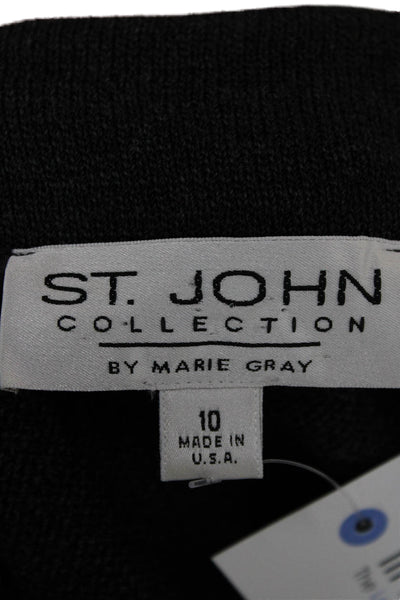St. John Collection By Marie Gray Women Gray Wool Basic Jacket Zip Size 10