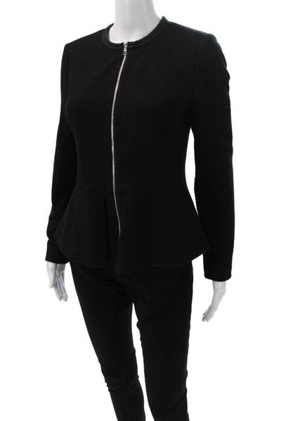 Rebecca Taylor Women Quilted Jacket Black Long Sleeve Size 6