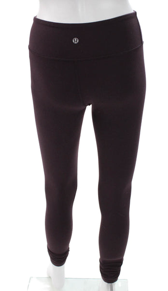 Lululemon Womens Ankle Leggings Purple Polyester Blend Pull On Size 4