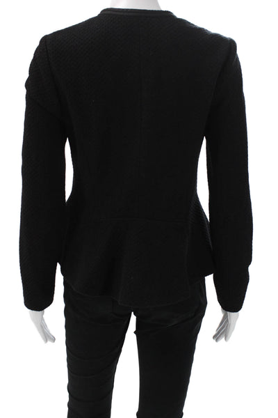 Rebecca Taylor Women Quilted Jacket Black Long Sleeve Size 6