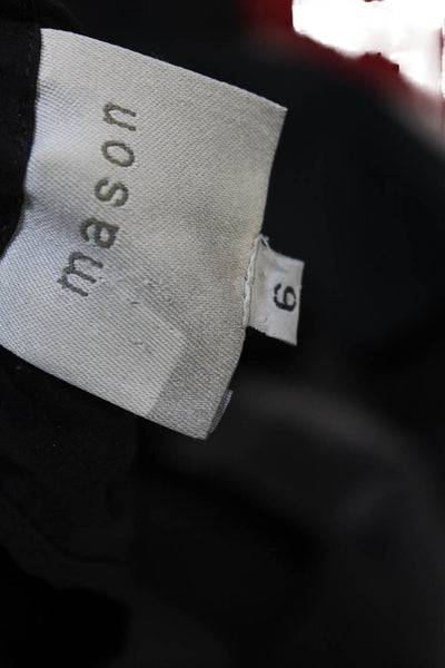 Mason Womens Tank Black Lambskin V-Neck Tie Closure Size 6