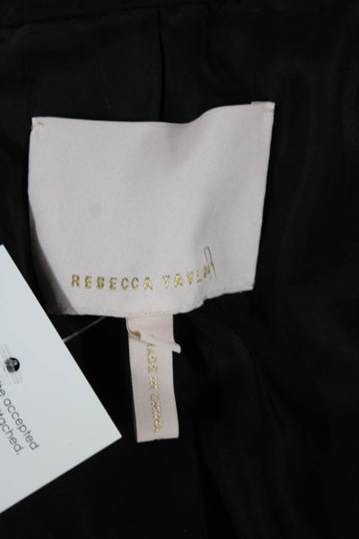 Rebecca Taylor Women Quilted Jacket Black Long Sleeve Size 6