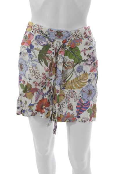 Liberty Womens Hemp Floral Wrap Shorts Multicolor Pull On Size L