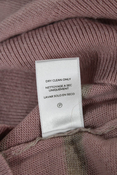 Splendid Women Pink Striped Pullover Sweater Crew Neck Acrylic Fall Size S