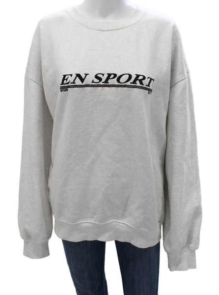 NVUD Unisex Pullover Sweatshirt Gray Cotton Crew Neck Long Sleeve Size XL