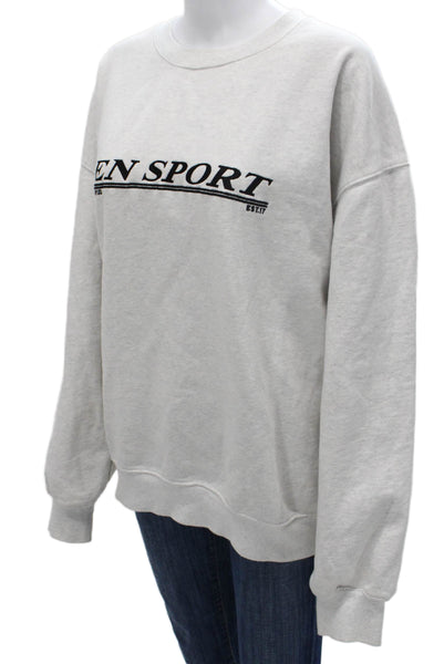 NVUD Unisex Pullover Sweatshirt Gray Cotton Crew Neck Long Sleeve Size XL