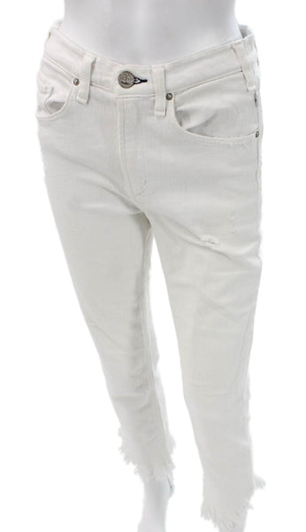 McGuire Women Cropped White Denim Jeans Size 27