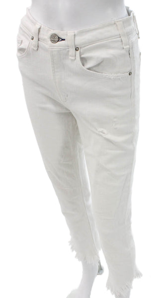 McGuire Women Cropped White Denim Jeans Size 27