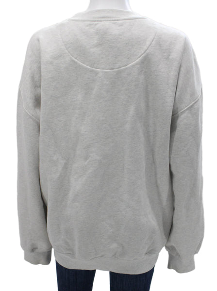 NVUD Unisex Pullover Sweatshirt Gray Cotton Crew Neck Long Sleeve Size XL