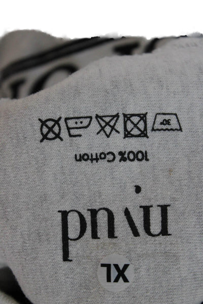NVUD Unisex Pullover Sweatshirt Gray Cotton Crew Neck Long Sleeve Size XL