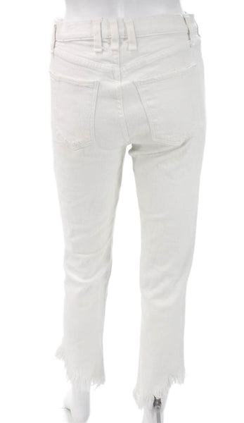 McGuire Women Cropped White Denim Jeans Size 27