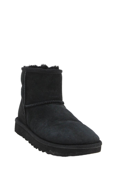 Ugg Womens Sheepskin Classic Mini II Ankle Boots Black Size 5