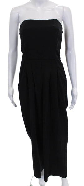 Black Halo Women Black Sleeveless Sweetheart Jumpsuit Polyamide Size 6