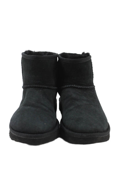 Ugg Womens Sheepskin Classic Mini II Ankle Boots Black Size 5
