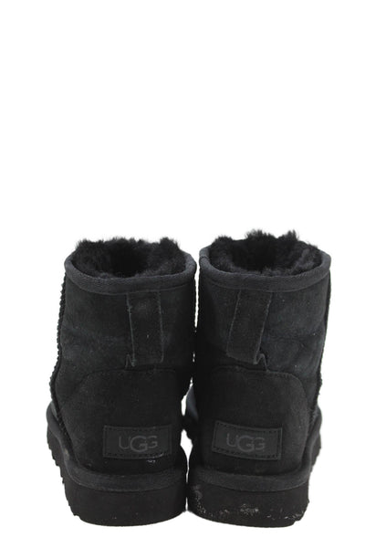 Ugg Womens Sheepskin Classic Mini II Ankle Boots Black Size 5