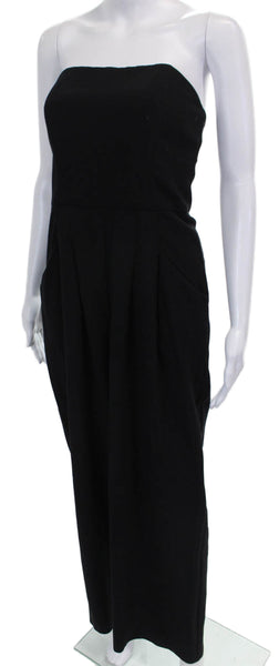 Black Halo Women Black Sleeveless Sweetheart Jumpsuit Polyamide Size 6