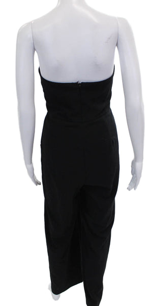 Black Halo Women Black Sleeveless Sweetheart Jumpsuit Polyamide Size 6