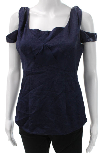 Zac Posen Women Sleeveless Silk Sweetheart Neckline Blouse Blue Size 6