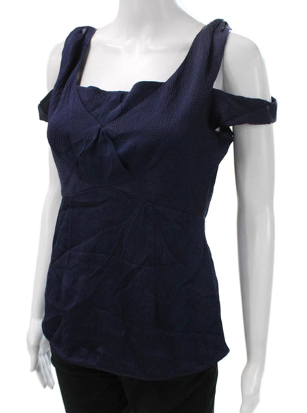 Zac Posen Women Sleeveless Silk Sweetheart Neckline Blouse Blue Size 6