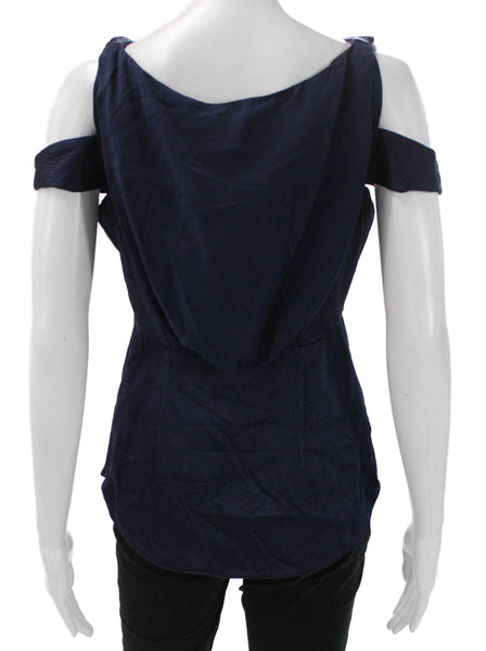 Zac Posen Women Sleeveless Silk Sweetheart Neckline Blouse Blue Size 6