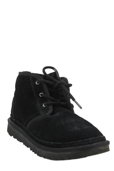 Ugg Womens Suede Lace Up Neumel 11 Ankle Boots Black Size 4