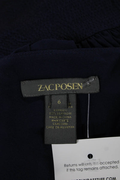 Zac Posen Women Sleeveless Silk Sweetheart Neckline Blouse Blue Size 6