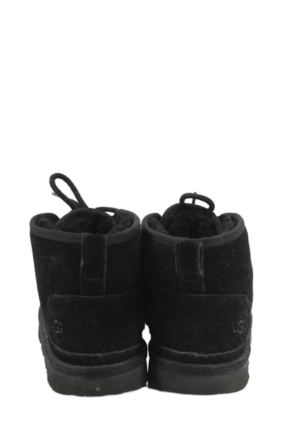 Ugg Womens Suede Lace Up Neumel 11 Ankle Boots Black Size 4