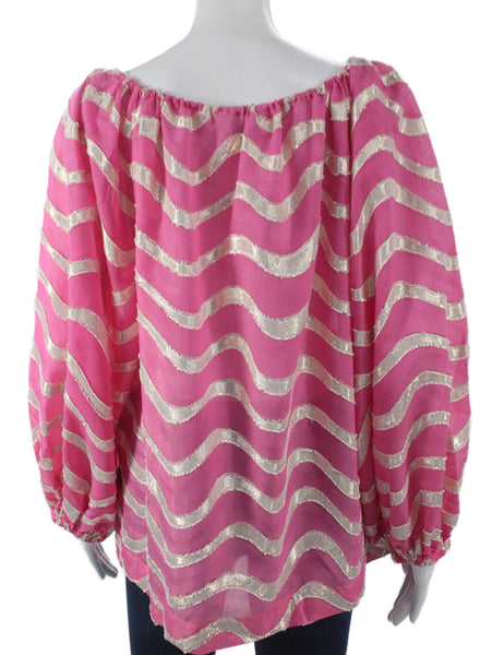 Trina Turk Women Black Leather Round Neck Solid Long Sleeve Blouse Size XL