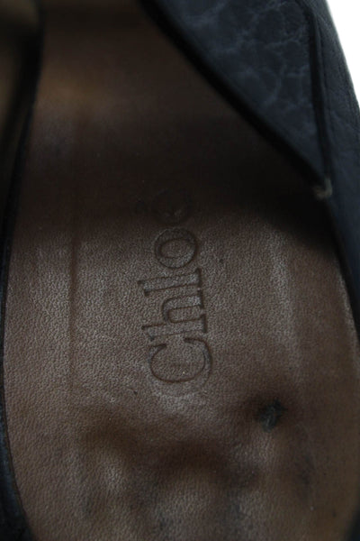 Chloe Womens Pebbled Leather Strappy Sandal Heels Black Size 38.5 8.5